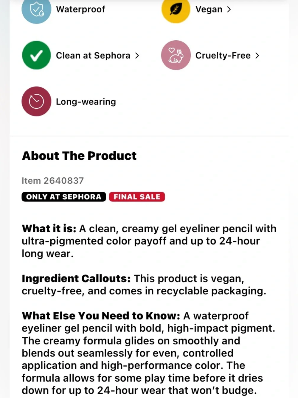 GXVE by Gwen Stefani Line it Up Waterproof Eyeliner Pencil in Actin’ Shady NEW!